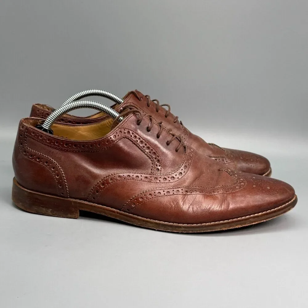 Cole Haan Grand OS Men's 11 Brown Leather Lace-Up Wingtip Oxfords Shoes